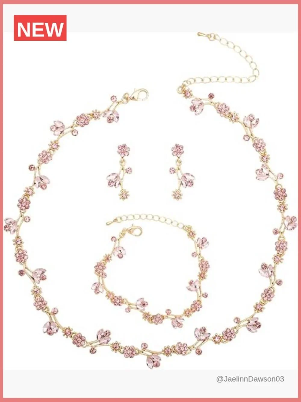 Crystal Flower Choker Necklace Earrings Bracelet Jewelry Set Wedding
